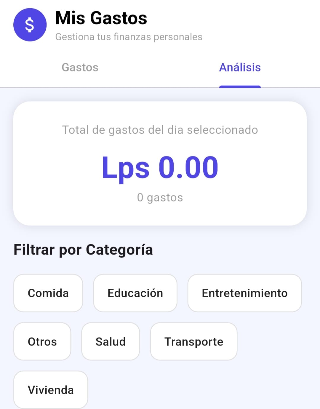 Aplicativo móvil para gestión de finanzas personales